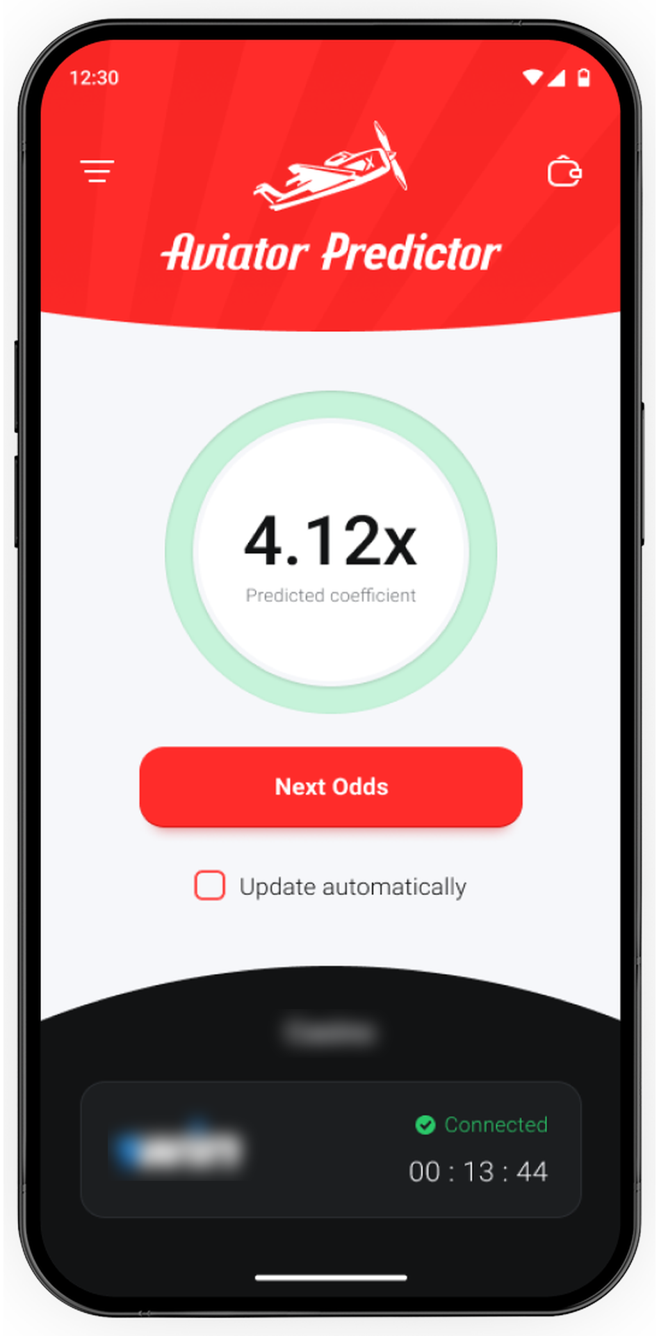 Écran de l’application Aviator Predictor APK sur Android