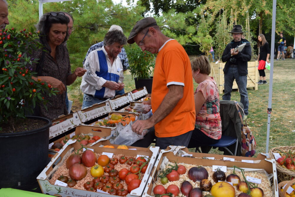 Tomatofifou en train de présenter ses tomates lors de l'Étonnant Festin 2019